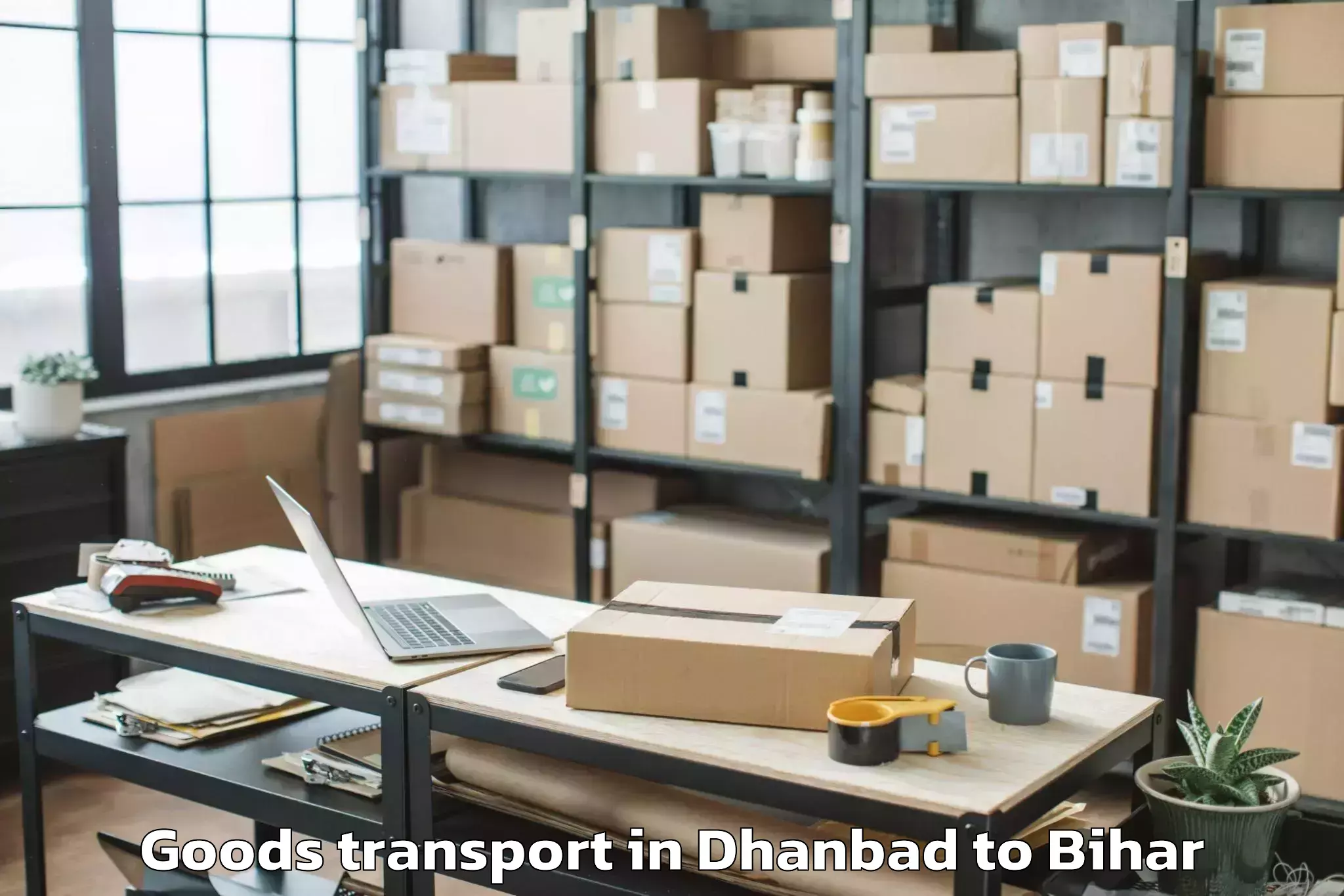 Easy Dhanbad to Karai Parsurai Goods Transport Booking